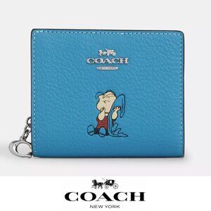 NWT Coach X Peanuts Snap Wallet With Linus